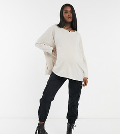 Светло-бежевый свободный топ с рукавами «летучая мышь» ASOS DESIGN Maternity