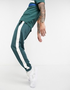 Темно-зеленые суженные джоггеры с полосками по бокам ASOS DESIGN, от комплекта-Зеленый