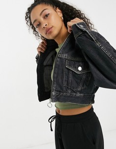 Черная джинсовая куртка на молнии Dua Lipa x Pepe Jeans-Черный