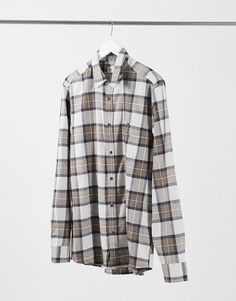 Коричневая рубашка в клетку Topman-Коричневый