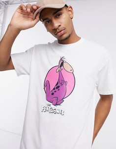 Белая oversized-футболка с принтом «Flinstones» New Look-Белый
