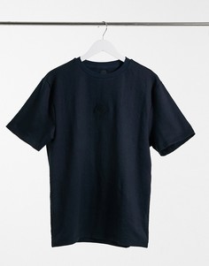Темно-синяя футболка узкого кроя River Island-Темно-синий