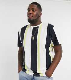 Белая футболка в вертикальную полоску Only & Sons Plus-Белый