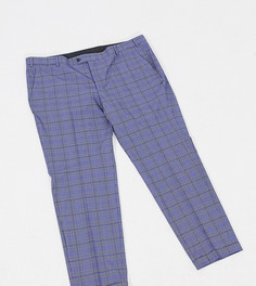 Синие супероблегающие строгие брюки в клетку Jack & Jones Premium Plus-Голубой