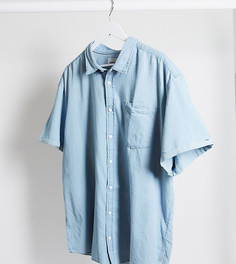Джинсовая рубашка с отложным воротником и короткими рукавами Jack & Jones Core Plus-Голубой