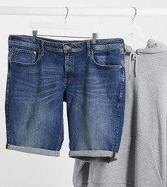 Голубые джинсовые шорты с отворотами Jack & Jones Intelligence Plus-Голубой