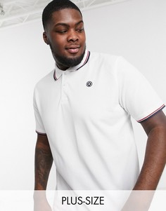 Белое поло узкого кроя с контрастной отделкой и логотипом Jack & Jones Essentials Plus-Белый