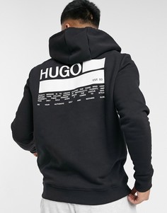 Черный худи с логотипом на спине HUGO Doyano