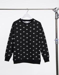 Черный свитшот с графическим принтом Topshop