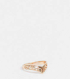 Кольцо с шевронным рисунком из позолоченного серебра Regal Rose-Золотистый