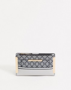 Складной кошелек серого цвета с монограммой River Island-Серый