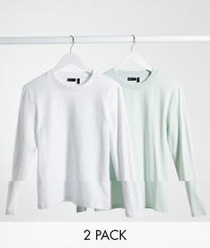 Облегающий лонгслив ASOS DESIGN - Комплект из 2 шт.-Мульти