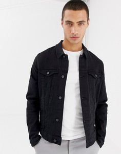 Черная джинсовая куртка скинни ASOS DESIGN-Черный