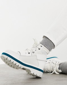 Белые походные ботинки на плоской подошве с ремешками в стиле милитари CAT Mode-Белый