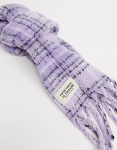 Сиреневый шарф в клетку Pieces-Фиолетовый