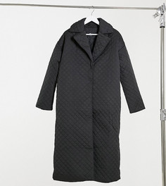 Черное стеганое пальто ASOS DESIGN Tall-Зеленый