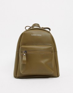 Рюкзак цвета хаки с фирменной лентой-логотипом Claudia Canova-Зеленый
