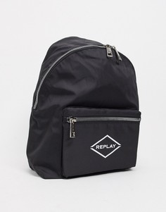 Черный рюкзак с логотипом Replay