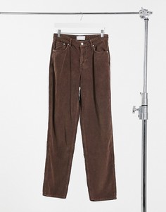 Свободные вельветовые джинсы коричневого цвета с выбеленным эффектом ASOS DESIGN-Многоцветный