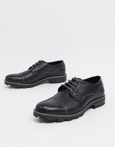 Черные кожаные ботинки на шнуровке с рифленой подошвой Ben Sherman-Черный