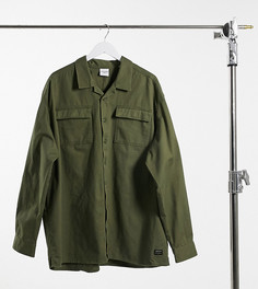 Рубашка навыпуск цвета хаки Jack & Jones Essentials Plus-Зеленый