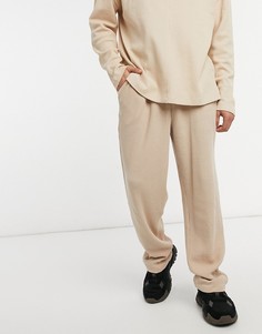 Бежевые oversized-джоггеры из вафельного трикотажа от комплекта ASOS DESIGN-Зеленый
