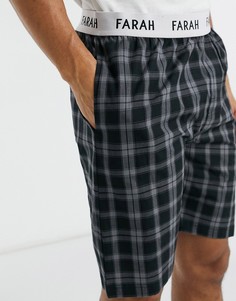 Клетчатые шорты для дома Farah Logar-Черный