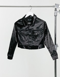 Атласная черная куртка от комплекта ASOS DESIGN-Черный
