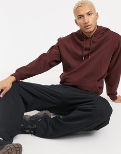 Худи коричневого цвета в стиле oversized со вставкой по нижнему краю ASOS DESIGN-Коричневый