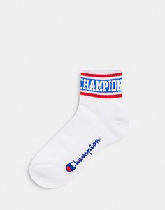 Бело-красные носки до щиколотки в стиле ретро Champion-Белый