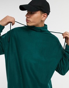 Oversized-свитшот из поларфлиса хвойно-зеленого цвета с высоким воротом ASOS DESIGN-Зеленый