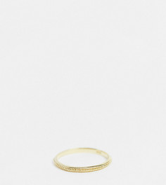 Позолоченное кольцо из серебра с фактурным дизайном Kingsley Ryan-Золотистый