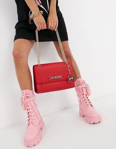 Красная классическая сумка на плечо Love Moschino-Красный