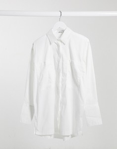 Белая поплиновая рубашка в стиле oversized от Missguided-Белый