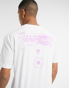 Белая футболка с волнистым принтом Topman-Белый