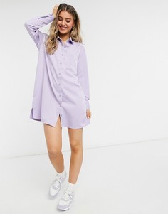 Платье-рубашка в фиолетовую полоску Lola May-Фиолетовый