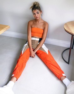 Брюки в стиле колор блок с манжетами и логотипом adidas Originals x Paolina Russo-Мульти