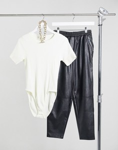 Бежевое боди с круглым вырезом River Island-Бежевый