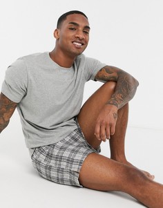 Шорты в клетку и футболка для дома ASOS DESIGN-Зеленый