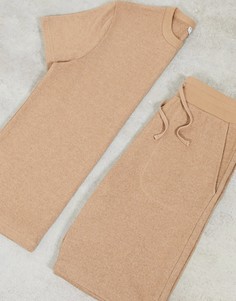 Шорты и футболка из мягкого трикотажа для дома ASOS DESIGN-Коричневый