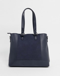 Темно-синяя сумка-тоут с добавлением искусственной замши Truffle-Темно-синий