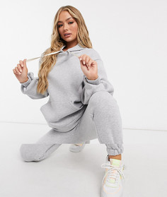 Спортивный костюм цвета серый меланж в стиле oversized с худи со шнурком и джоггерами ASOS DESIGN