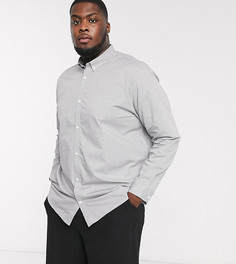 Светло-серая зауженная рубашка на пуговицах Jack & Jones Premium Plus-Серый