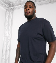 Темно-синяя свободная футболка Only & Sons Plus-Темно-синий