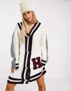 Белый кардиган с узором "косичка" Tommy Hilfiger Collections