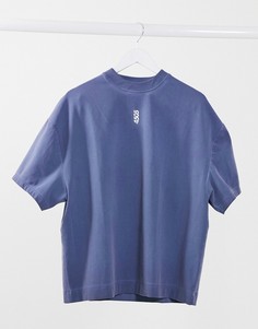 Oversized-футболка для йоги с эффектом потертости ASOS 4505-Голубой