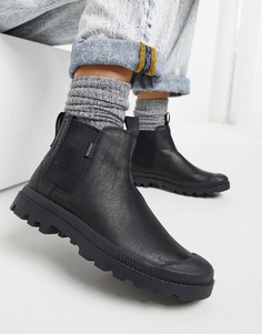 Черные кожаные ботинки-челси Palladium Pampa-Черный