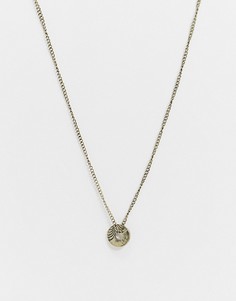 Золотистое ожерелье с гравированной подвеской-диском Icon Brand-Золотой
