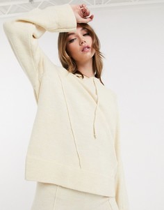 Кремовый трикотажный худи в стиле oversized от комплекта ASOS DESIGN-Розовый