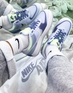 Бело-синие кроссовки Nike Air Force 1 Shadow-Белый